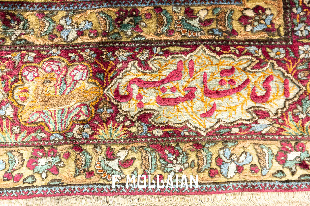 Kashan Mohtasham Pictorial Souf Silk Rug n°:549447